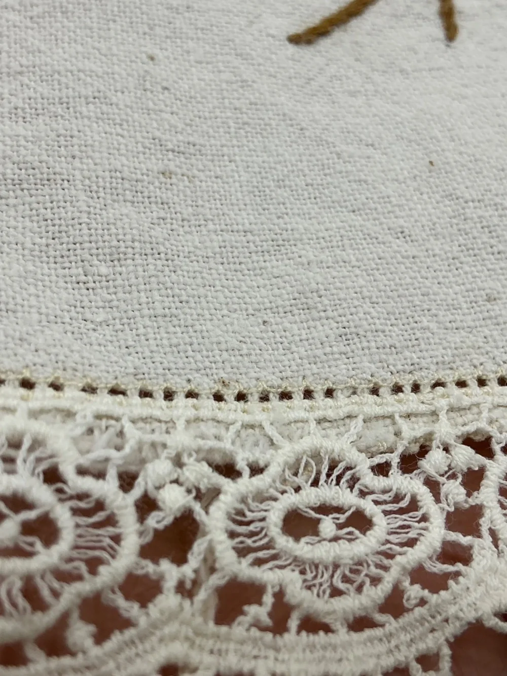 Vintage Hand Embroidered Floral Tablecloth